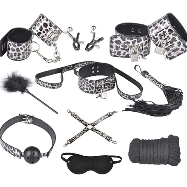 10 Pcs Leather Bondage Sets Sex Product